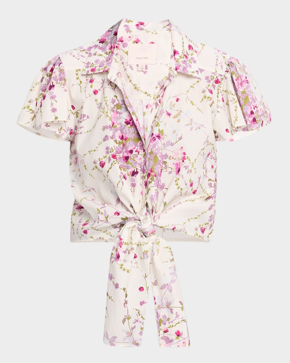 Marianna Tie-Front Midsummer Bloom Blous
